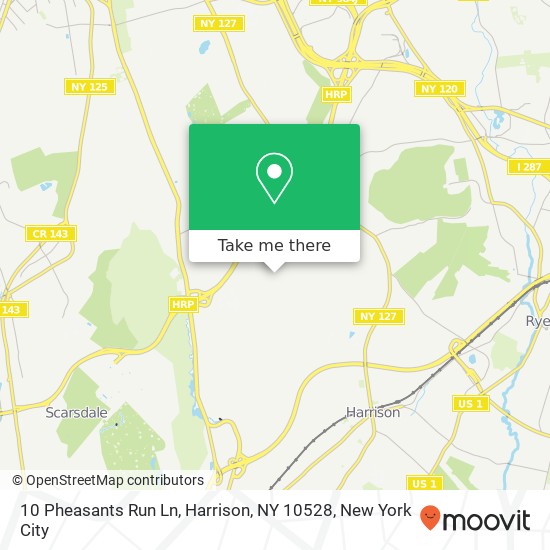 Mapa de 10 Pheasants Run Ln, Harrison, NY 10528