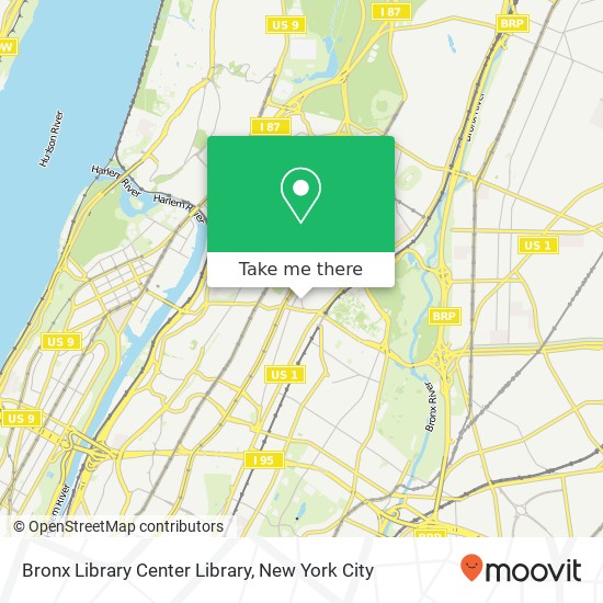Mapa de Bronx Library Center Library