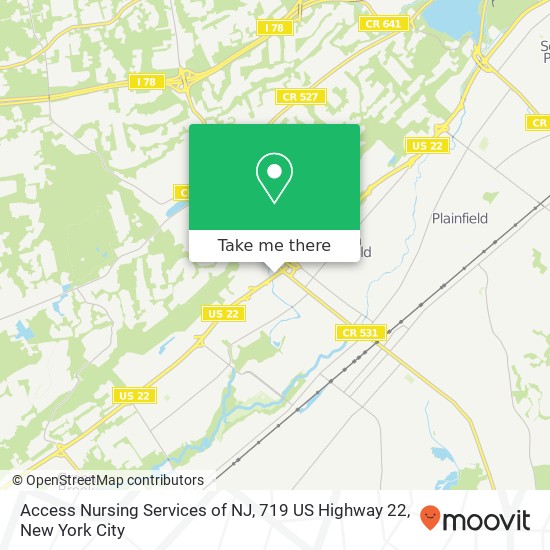 Access Nursing Services of NJ, 719 US Highway 22 map