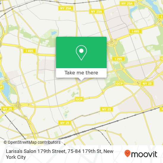 Larisa's Salon 179th Street, 75-84 179th St map