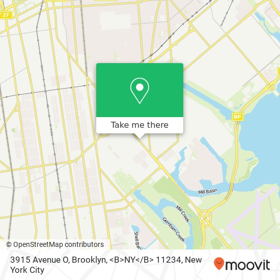 3915 Avenue O, Brooklyn, <B>NY< / B> 11234 map