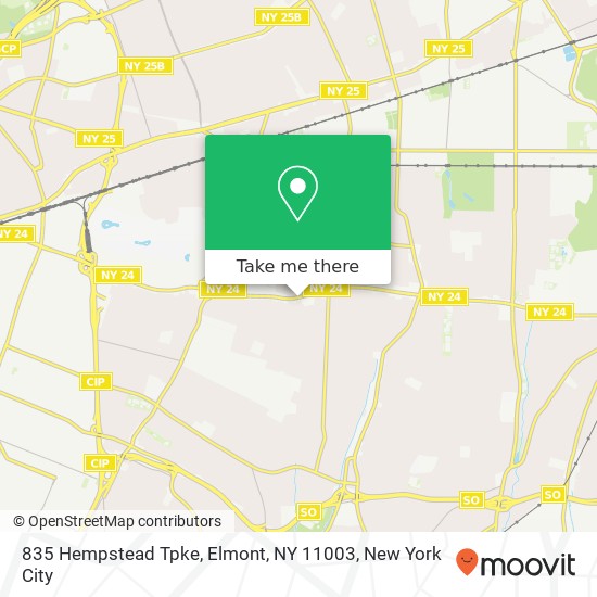 Mapa de 835 Hempstead Tpke, Elmont, NY 11003