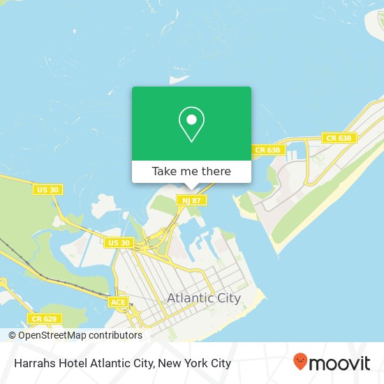 Mapa de Harrahs Hotel Atlantic City