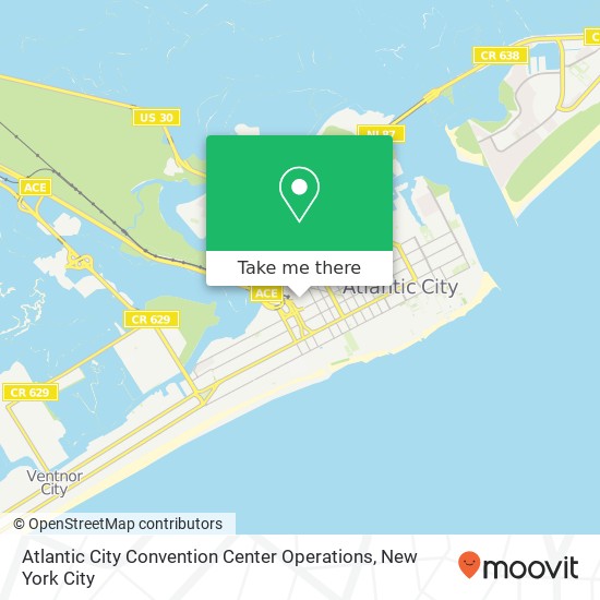 Mapa de Atlantic City Convention Center Operations