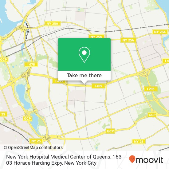 Mapa de New York Hospital Medical Center of Queens, 163-03 Horace Harding Expy