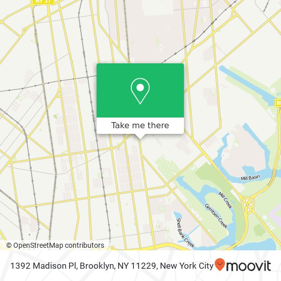 Mapa de 1392 Madison Pl, Brooklyn, NY 11229