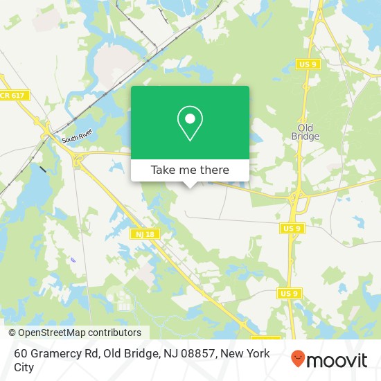 Mapa de 60 Gramercy Rd, Old Bridge, NJ 08857