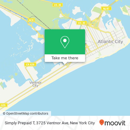 Mapa de Simply Prepaid T, 3725 Ventnor Ave