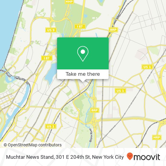 Mapa de Muchtar News Stand, 301 E 204th St