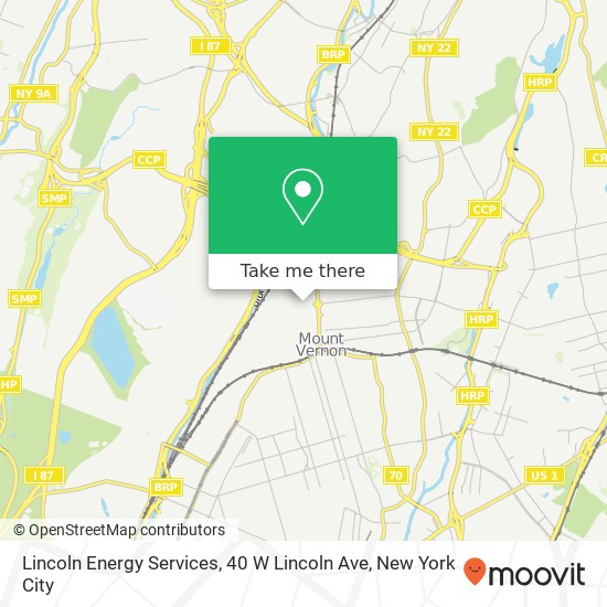 Mapa de Lincoln Energy Services, 40 W Lincoln Ave