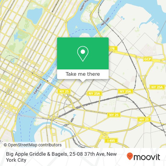 Big Apple Griddle & Bagels, 25-08 37th Ave map