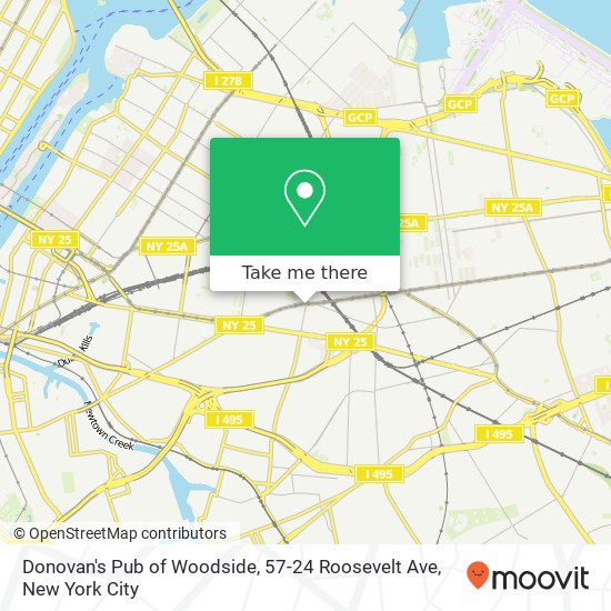 Mapa de Donovan's Pub of Woodside, 57-24 Roosevelt Ave