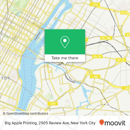 Big Apple Printing, 2905 Review Ave map