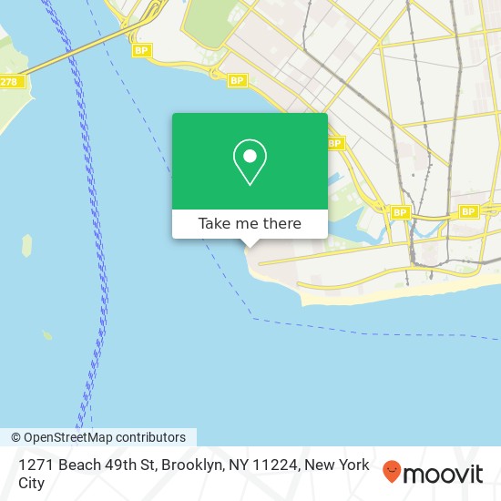Mapa de 1271 Beach 49th St, Brooklyn, NY 11224