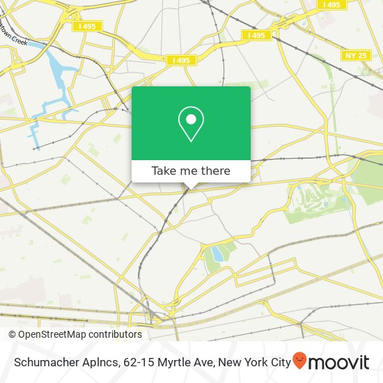 Mapa de Schumacher Aplncs, 62-15 Myrtle Ave