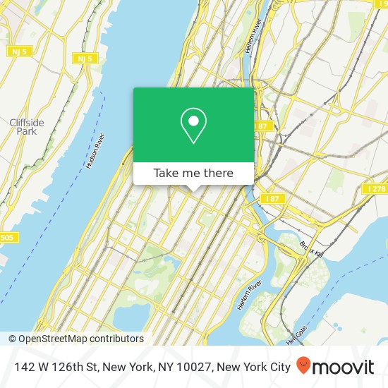 142 W 126th St, New York, NY 10027 map