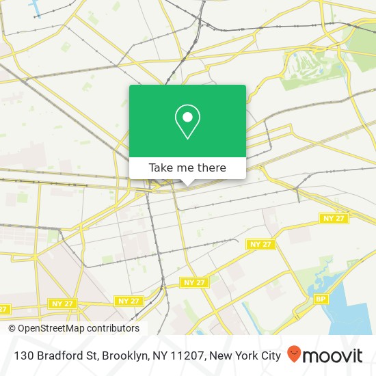 Mapa de 130 Bradford St, Brooklyn, NY 11207