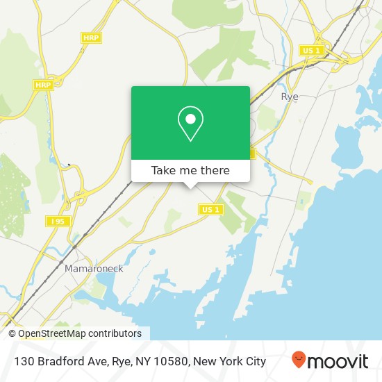 Mapa de 130 Bradford Ave, Rye, NY 10580