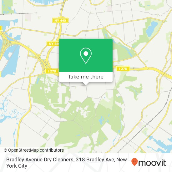 Mapa de Bradley Avenue Dry Cleaners, 318 Bradley Ave