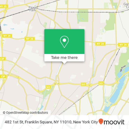 Mapa de 482 1st St, Franklin Square, NY 11010