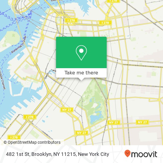 Mapa de 482 1st St, Brooklyn, NY 11215