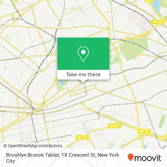 Brooklyn Bronze Tablet, 18 Crescent St map