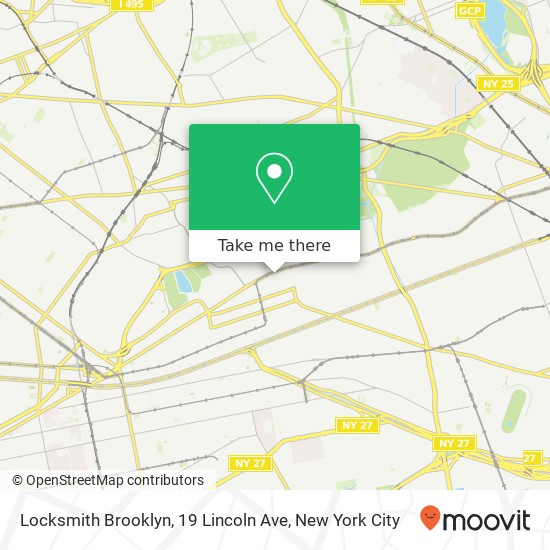 Mapa de Locksmith Brooklyn, 19 Lincoln Ave