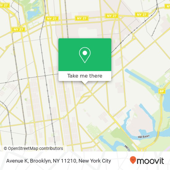 Mapa de Avenue K, Brooklyn, NY 11210