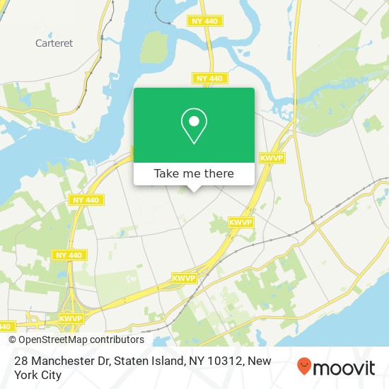 Mapa de 28 Manchester Dr, Staten Island, NY 10312