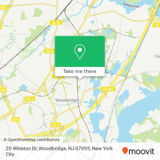 Mapa de 20 Winston Dr, Woodbridge, NJ 07095