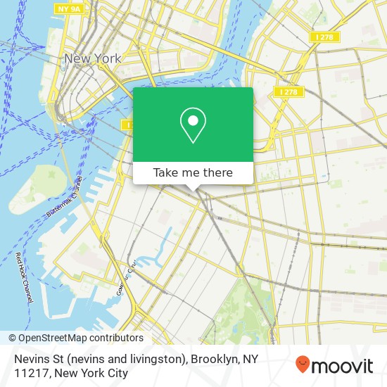 Mapa de Nevins St (nevins and livingston), Brooklyn, NY 11217