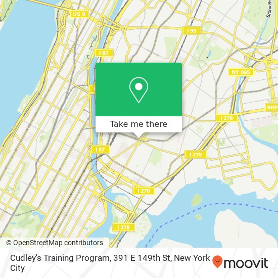 Mapa de Cudley's Training Program, 391 E 149th St