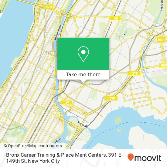 Bronx Career Training & Place Ment Centers, 391 E 149th St map