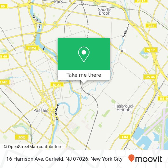 Mapa de 16 Harrison Ave, Garfield, NJ 07026