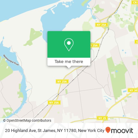 Mapa de 20 Highland Ave, St James, NY 11780
