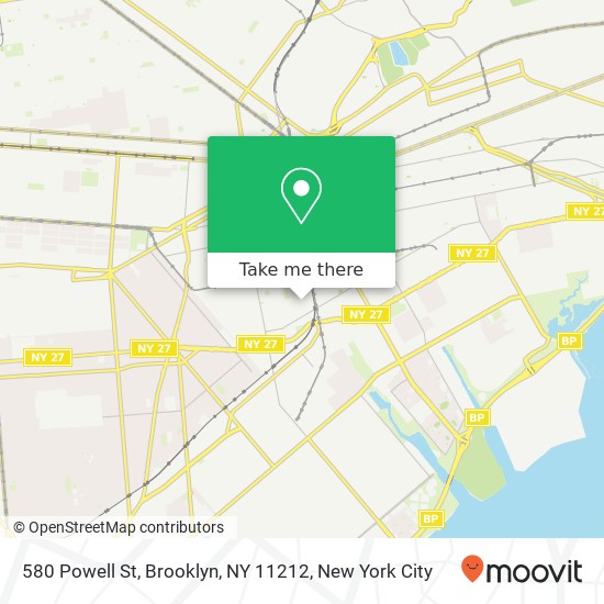 Mapa de 580 Powell St, Brooklyn, NY 11212