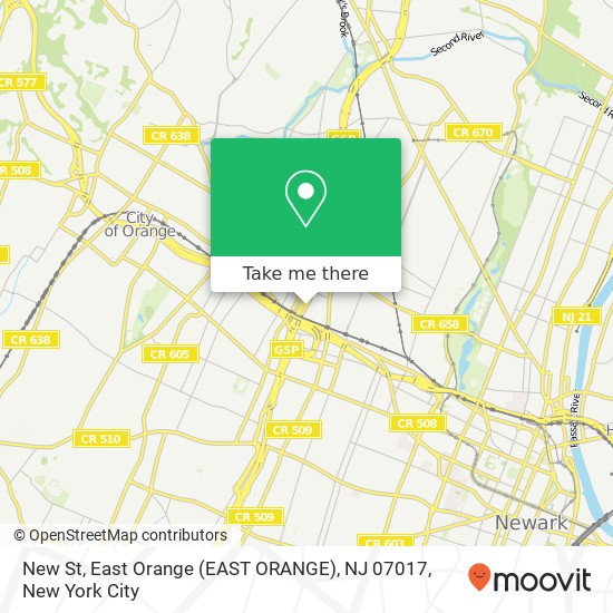New St, East Orange (EAST ORANGE), NJ 07017 map