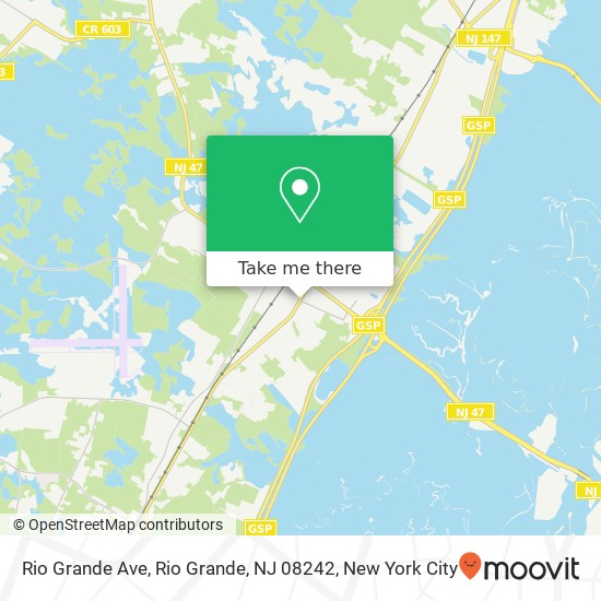 Mapa de Rio Grande Ave, Rio Grande, NJ 08242