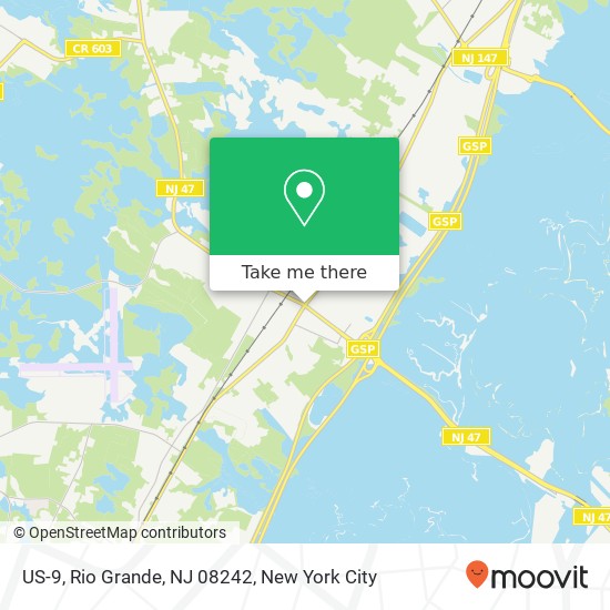 Mapa de US-9, Rio Grande, NJ 08242