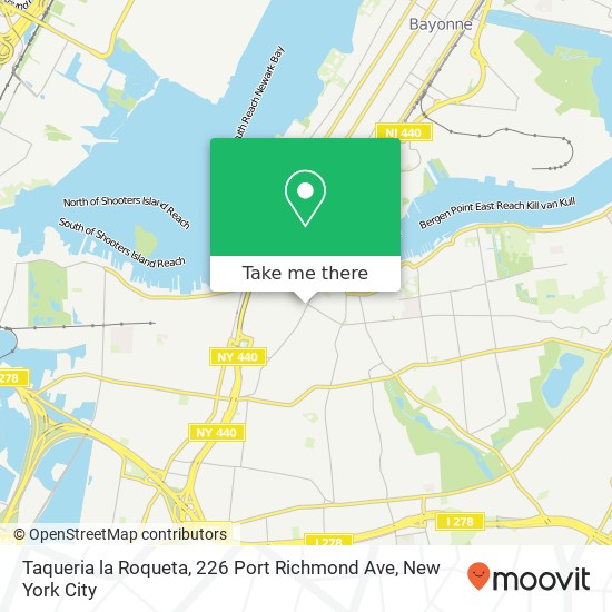 Taqueria la Roqueta, 226 Port Richmond Ave map