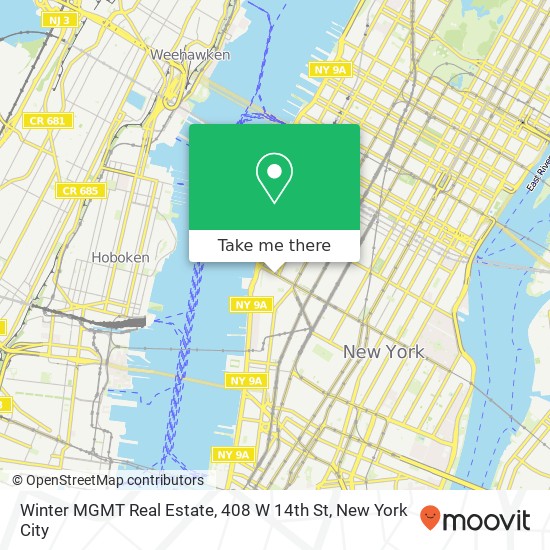 Mapa de Winter MGMT Real Estate, 408 W 14th St