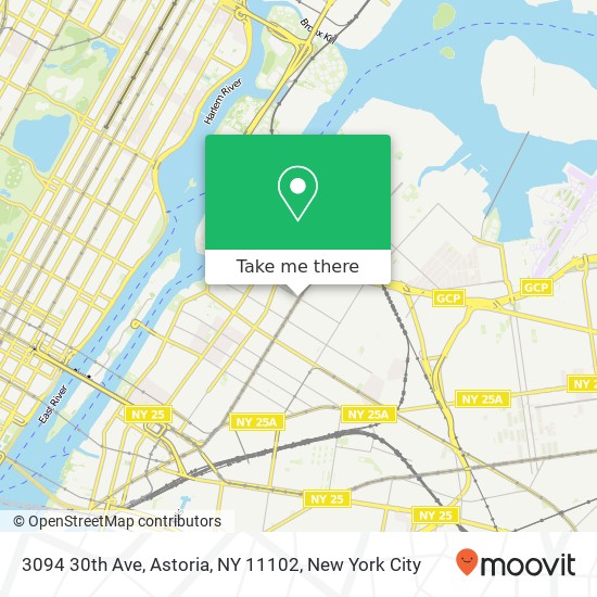 Mapa de 3094 30th Ave, Astoria, NY 11102