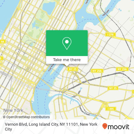 Mapa de Vernon Blvd, Long Island City, NY 11101