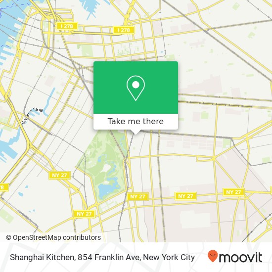 Mapa de Shanghai Kitchen, 854 Franklin Ave
