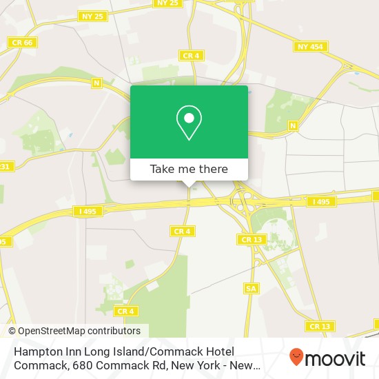 Mapa de Hampton Inn Long Island / Commack Hotel Commack, 680 Commack Rd