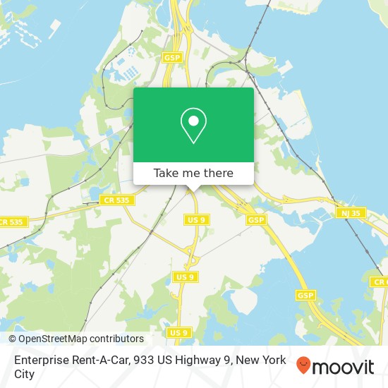 Enterprise Rent-A-Car, 933 US Highway 9 map