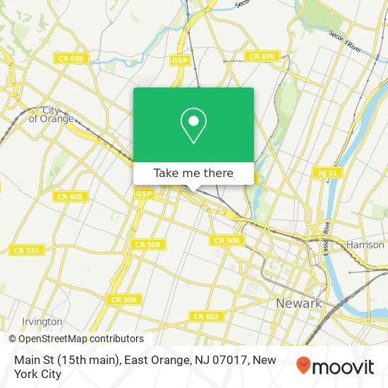 Main St (15th main), East Orange, NJ 07017 map