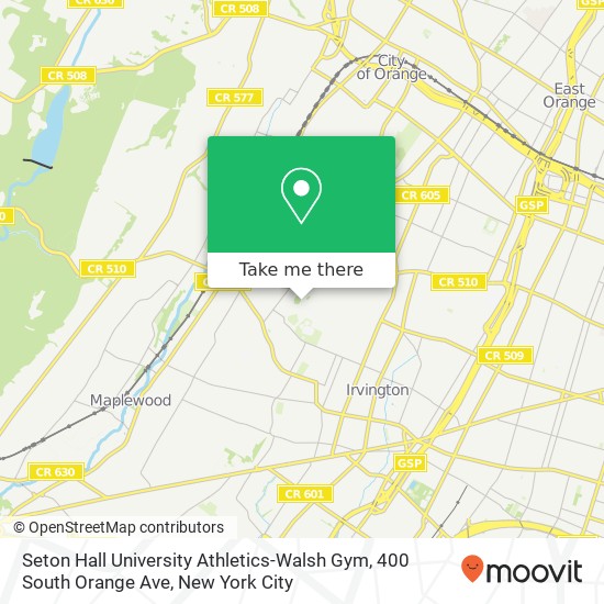 Seton Hall University Athletics-Walsh Gym, 400 South Orange Ave map