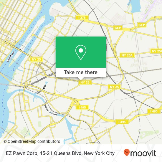 Mapa de EZ Pawn Corp, 45-21 Queens Blvd