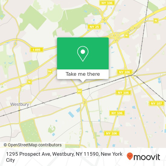 Mapa de 1295 Prospect Ave, Westbury, NY 11590